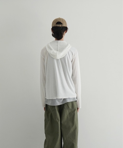 KAIKO(カイコー)の「KAIKO Rib hoodie(パーカー・レディース・オフホワイト/チャコールグレー・3/0/2/1)」の9枚目の写真