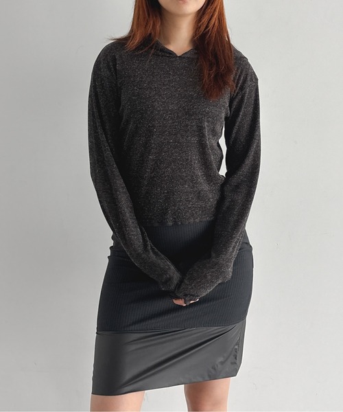 KAIKO（カイコー）の「KAIKO Rib hoodie（パーカー・レディース・オフホワイト/チャコールグレー・3/0/2/1）」の14枚目の写真