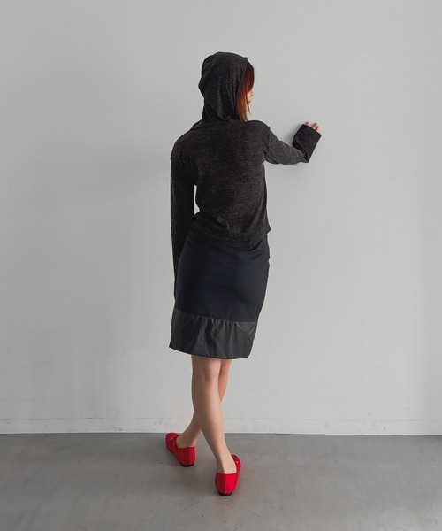 KAIKO（カイコー）の「KAIKO Rib hoodie（パーカー・レディース・オフホワイト/チャコールグレー・3/0/2/1）」の16枚目の写真