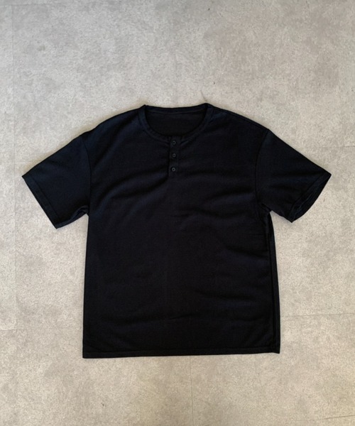 link lot(リンクロット)の「ワッフル / オーバーサイズヘンリーネックT(Tシャツ/カットソー・メンズ・グレー/ブラック・L/M)」の12枚目の写真