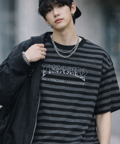 セール】THRASHER（スラッシャー）総柄Tシャツ 半袖 メンズ レディース