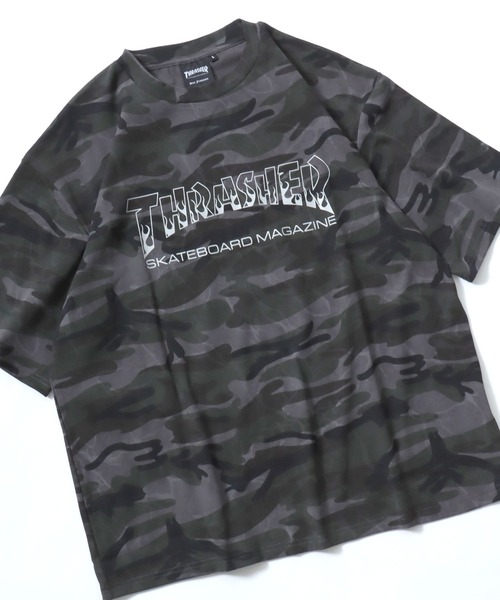 THRASHER(スラッシャー)の「THRASHER(スラッシャー)総柄Tシャツ 半袖 メンズ レディース/ボーダー ドット カモフラ レオパード ロゴ刺繍(Tシャツ/カットソー・メンズ・ブラック系その他2/グレー系その他/ブラック系その他/ベージュ系その他/グリーン系その他/グレー系その他2・L/M/FREE)」の1枚目の写真