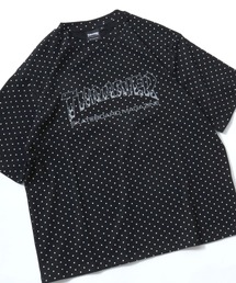 THRASHER(スラッシャー)総柄Tシャツ 半袖 メンズ レディース/ボーダー ドット カモフラ レオパード ロゴ刺繍