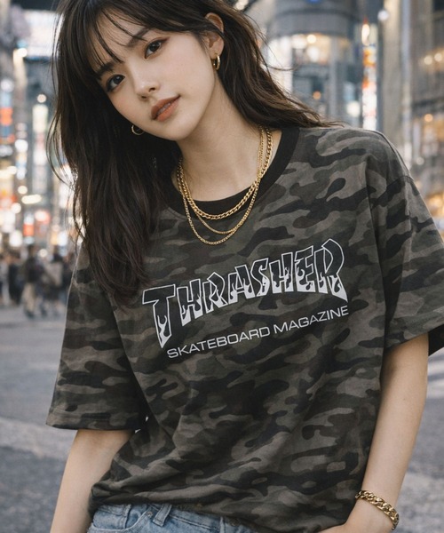 THRASHER(スラッシャー)の「THRASHER(スラッシャー)総柄Tシャツ 半袖 メンズ レディース/ボーダー ドット カモフラ レオパード ロゴ刺繍(Tシャツ/カットソー・メンズ・ブラック系その他2/グレー系その他/ブラック系その他/ベージュ系その他/グリーン系その他/グレー系その他2・L/M/FREE)」の8枚目の写真