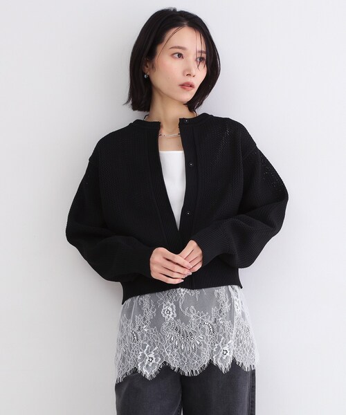 OPAQUE.CLIP（オペークドットクリップ）の「裾レースタンクトップ【洗濯機OK】（タンクトップ・レディース・ホワイト・38/40/42）」の2枚目の写真