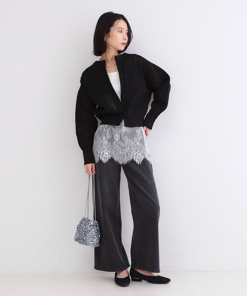 OPAQUE.CLIP（オペークドットクリップ）の「裾レースタンクトップ【洗濯機OK】（タンクトップ・レディース・ホワイト・38/40/42）」の3枚目の写真