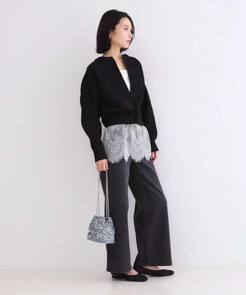 OPAQUE.CLIP（オペークドットクリップ）の「裾レースタンクトップ【洗濯機OK】（タンクトップ・レディース・ホワイト・38/40/42）」の4枚目の写真