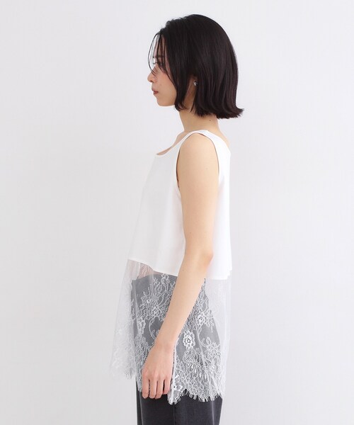 OPAQUE.CLIP（オペークドットクリップ）の「裾レースタンクトップ【洗濯機OK】（タンクトップ・レディース・ホワイト・38/40/42）」の10枚目の写真