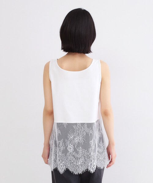 OPAQUE.CLIP（オペークドットクリップ）の「裾レースタンクトップ【洗濯機OK】（タンクトップ・レディース・ホワイト・38/40/42）」の11枚目の写真
