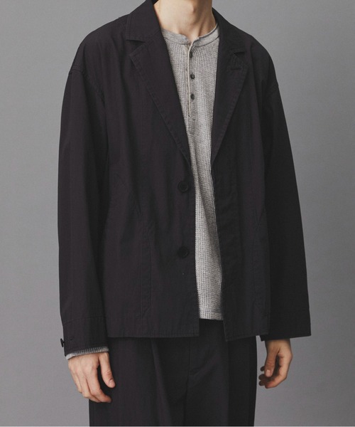 PUBLIC TOKYO(パブリックトウキョウ)の「【セットアップ対応】リッチコットンウォッシュドジャケット /春服/コットン100%/ハリ感(テーラードジャケット・メンズ・ベージュ/ブラック系その他・2/1)」の2枚目の写真