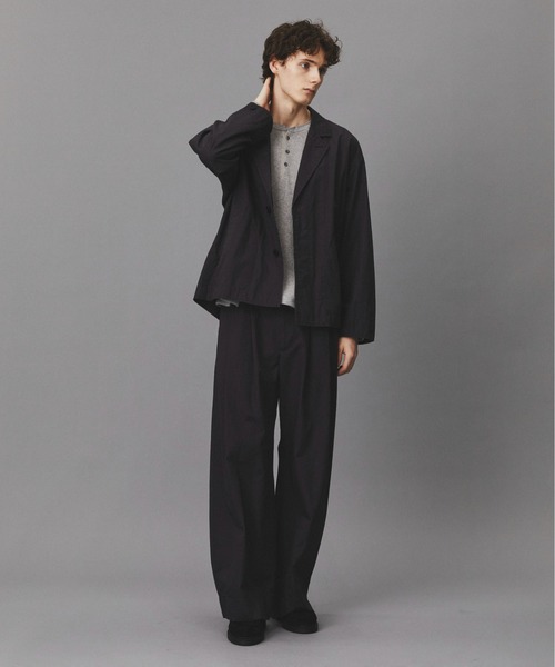PUBLIC TOKYO(パブリックトウキョウ)の「【セットアップ対応】リッチコットンウォッシュドジャケット /春服/コットン100%/ハリ感(テーラードジャケット・メンズ・ベージュ/ブラック系その他・2/1)」の5枚目の写真