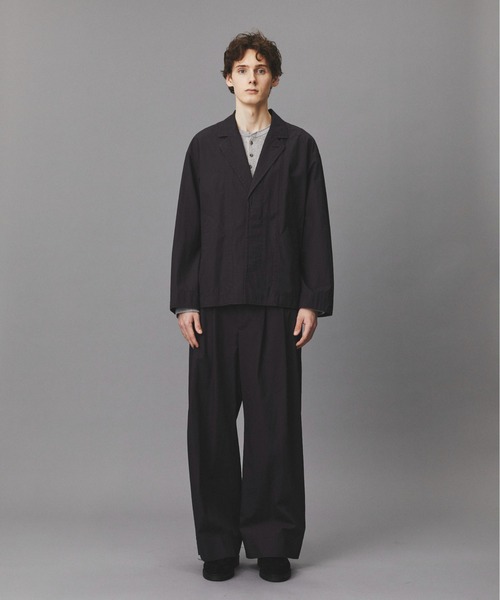 PUBLIC TOKYO(パブリックトウキョウ)の「【セットアップ対応】リッチコットンウォッシュドジャケット /春服/コットン100%/ハリ感(テーラードジャケット・メンズ・ベージュ/ブラック系その他・2/1)」の17枚目の写真