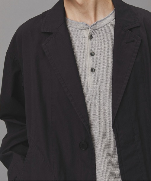 PUBLIC TOKYO(パブリックトウキョウ)の「【セットアップ対応】リッチコットンウォッシュドジャケット /春服/コットン100%/ハリ感(テーラードジャケット・メンズ・ベージュ/ブラック系その他・2/1)」の12枚目の写真