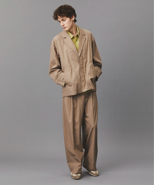 PUBLIC TOKYO(パブリックトウキョウ)の「【セットアップ対応】リッチコットンウォッシュドジャケット /春服/コットン100%/ハリ感(テーラードジャケット・メンズ・ベージュ/ブラック系その他・2/1)」の6枚目の写真