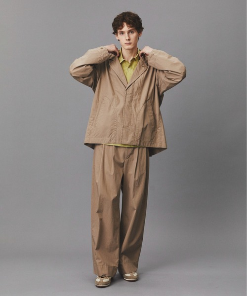 PUBLIC TOKYO(パブリックトウキョウ)の「【セットアップ対応】リッチコットンウォッシュドジャケット /春服/コットン100%/ハリ感(テーラードジャケット・メンズ・ベージュ/ブラック系その他・2/1)」の7枚目の写真