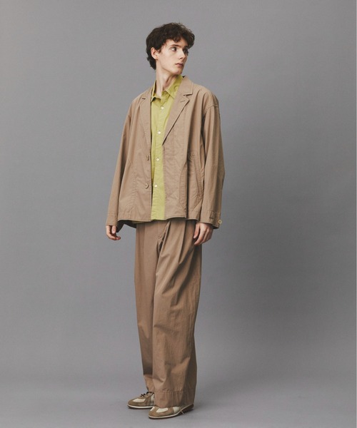 PUBLIC TOKYO(パブリックトウキョウ)の「【セットアップ対応】リッチコットンウォッシュドジャケット /春服/コットン100%/ハリ感(テーラードジャケット・メンズ・ベージュ/ブラック系その他・2/1)」の8枚目の写真