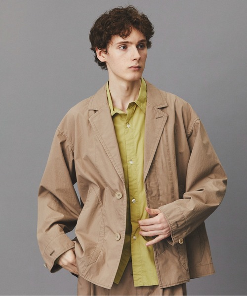 PUBLIC TOKYO(パブリックトウキョウ)の「【セットアップ対応】リッチコットンウォッシュドジャケット /春服/コットン100%/ハリ感(テーラードジャケット・メンズ・ベージュ/ブラック系その他・2/1)」の20枚目の写真