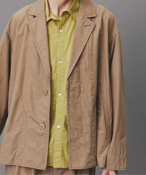PUBLIC TOKYO(パブリックトウキョウ)の「【セットアップ対応】リッチコットンウォッシュドジャケット /春服/コットン100%/ハリ感(テーラードジャケット・メンズ・ベージュ/ブラック系その他・2/1)」の22枚目の写真