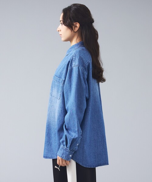 UNIVERSAL OVERALL(ユニバーサルオーバーオール)の「【UNIVERSAL OVERALL / ユニバーサルオーバーオール】リラックスフィット デニムシャツ / ユニセックス(シャツ/ブラウス・メンズ・ブルー・L/M)」の7枚目の写真