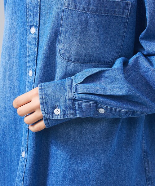 UNIVERSAL OVERALL(ユニバーサルオーバーオール)の「【UNIVERSAL OVERALL / ユニバーサルオーバーオール】リラックスフィット デニムシャツ / ユニセックス(シャツ/ブラウス・メンズ・ブルー・L/M)」の11枚目の写真