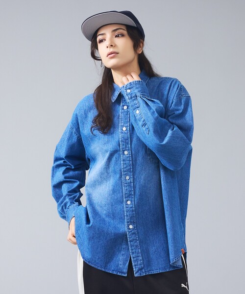 UNIVERSAL OVERALL(ユニバーサルオーバーオール)の「【UNIVERSAL OVERALL / ユニバーサルオーバーオール】リラックスフィット デニムシャツ / ユニセックス(シャツ/ブラウス・メンズ・ブルー・L/M)」の17枚目の写真