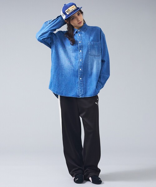 UNIVERSAL OVERALL(ユニバーサルオーバーオール)の「【UNIVERSAL OVERALL / ユニバーサルオーバーオール】リラックスフィット デニムシャツ / ユニセックス(シャツ/ブラウス・メンズ・ブルー・L/M)」の19枚目の写真