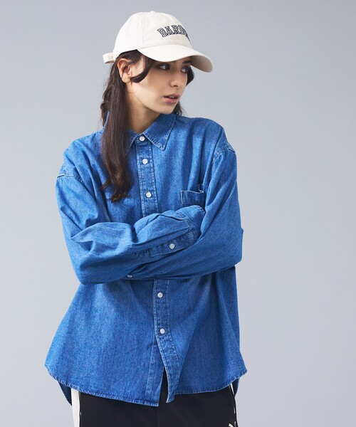 UNIVERSAL OVERALL(ユニバーサルオーバーオール)の「【UNIVERSAL OVERALL / ユニバーサルオーバーオール】リラックスフィット デニムシャツ / ユニセックス(シャツ/ブラウス・メンズ・ブルー・L/M)」の3枚目の写真