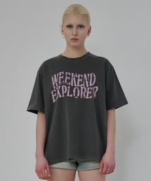 ウィークエンドピグメントTシャツ(チャコール)