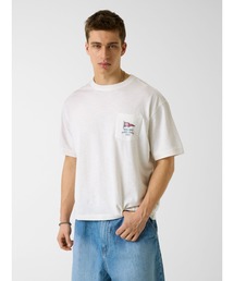 GUESS JEANS BOXY Slub Pique Shirt Tシャツ