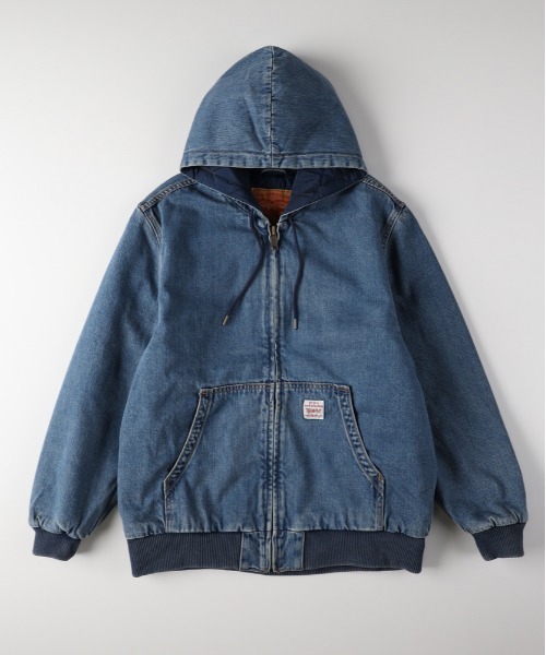 Levi's（リーバイス）の「「WORKWEAR」デニムフードジャケット (キルティングライナー / 保温性 / シーズンレスアウター)（デニムジャケット・メンズ・ダークインディゴブルー・M/L/S）」の5枚目の写真