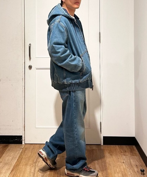 Levi's（リーバイス）の「「WORKWEAR」デニムフードジャケット (キルティングライナー / 保温性 / シーズンレスアウター)（デニムジャケット・メンズ・ダークインディゴブルー・M/L/S）」の2枚目の写真