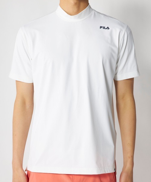 FILA GOLF(フィラゴルフ )の「【FILA GOLF:フィラゴルフ】半袖モックネックシャツ 吸汗速乾 接触冷感 ゴルフ(シャツ/ブラウス・メンズ・オフホワイト/ネイビー/ブラック・X-LARGE/LARGE/XX-LARGE/MEDIUM)」の4枚目の写真