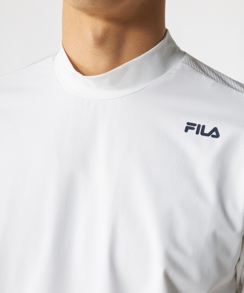 FILA GOLF(フィラゴルフ )の「【FILA GOLF:フィラゴルフ】半袖モックネックシャツ 吸汗速乾 接触冷感 ゴルフ(シャツ/ブラウス・メンズ・オフホワイト/ネイビー/ブラック・X-LARGE/LARGE/XX-LARGE/MEDIUM)」の7枚目の写真