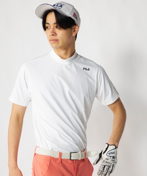 FILA GOLF(フィラゴルフ )の「【FILA GOLF:フィラゴルフ】半袖モックネックシャツ 吸汗速乾 接触冷感 ゴルフ(シャツ/ブラウス・メンズ・オフホワイト/ネイビー/ブラック・X-LARGE/LARGE/XX-LARGE/MEDIUM)」の14枚目の写真