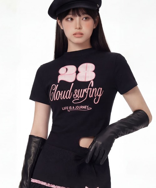 HOOK(フック)の「HOOK for girls ガーリーカジュアルリボンTシャツ (SS)(Tシャツ/カットソー・レディース・ホワイト/ブラック・L/M)」の22枚目の写真