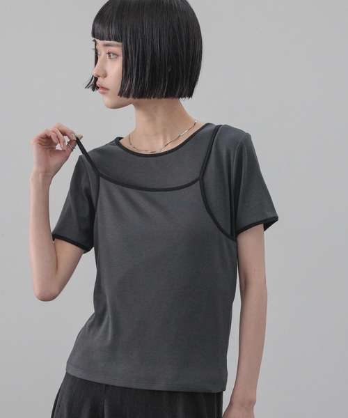 LOWRYS FARM(ローリーズファーム)の「ハイショク2PプルオーバーSS 638386(Tシャツ/カットソー・レディース・ホワイト/ブルー/グレー/アイボリー・FREE)」の3枚目の写真