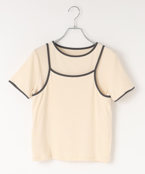 LOWRYS FARM(ローリーズファーム)の「ハイショク2PプルオーバーSS 638386(Tシャツ/カットソー・レディース・ホワイト/ブルー/グレー/アイボリー・FREE)」の2枚目の写真