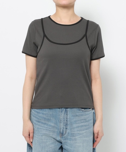 LOWRYS FARM(ローリーズファーム)の「ハイショク2PプルオーバーSS 638386(Tシャツ/カットソー・レディース・ホワイト/ブルー/グレー/アイボリー・FREE)」の5枚目の写真