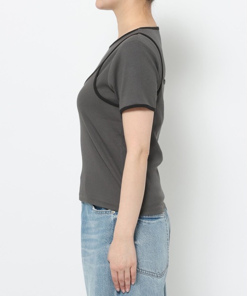 LOWRYS FARM(ローリーズファーム)の「ハイショク2PプルオーバーSS 638386(Tシャツ/カットソー・レディース・ホワイト/ブルー/グレー/アイボリー・FREE)」の6枚目の写真