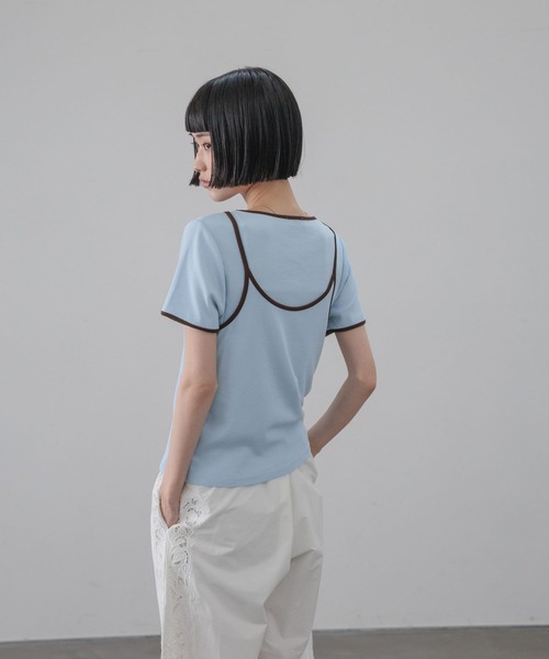 LOWRYS FARM(ローリーズファーム)の「ハイショク2PプルオーバーSS 638386(Tシャツ/カットソー・レディース・ホワイト/ブルー/グレー/アイボリー・FREE)」の22枚目の写真