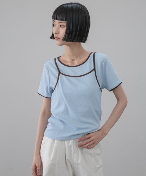 LOWRYS FARM(ローリーズファーム)の「ハイショク2PプルオーバーSS 638386(Tシャツ/カットソー・レディース・ホワイト/ブルー/グレー/アイボリー・FREE)」の21枚目の写真