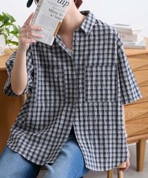 新品♡ネイビー・ベージュ セール】リフレッシュリネンレーヨンスキッパー（シャツ/ブラウス