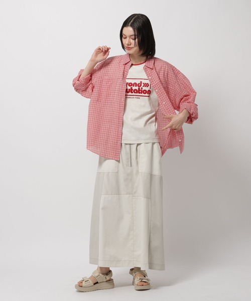 niko and...（ニコアンド）の「リメイクライクセミフレアスカート（スカート・レディース・アイボリー/カーキ/チャコール・FREE）」の7枚目の写真