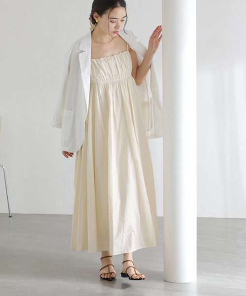 La TOTALITE（ラトータリテ）の「《WEB限定》【洗える】ギャザーキャミワンピース（ワンピース・レディース・ブラック/ホワイト/ベージュ・38/36）」の19枚目の写真