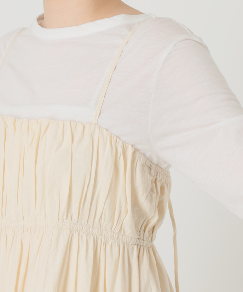 La TOTALITE（ラトータリテ）の「《WEB限定》【洗える】ギャザーキャミワンピース（ワンピース・レディース・ブラック/ホワイト/ベージュ・38/36）」の14枚目の写真