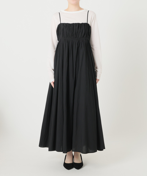 La TOTALITE（ラトータリテ）の「《WEB限定》【洗える】ギャザーキャミワンピース（ワンピース・レディース・ブラック/ホワイト/ベージュ・38/36）」の5枚目の写真