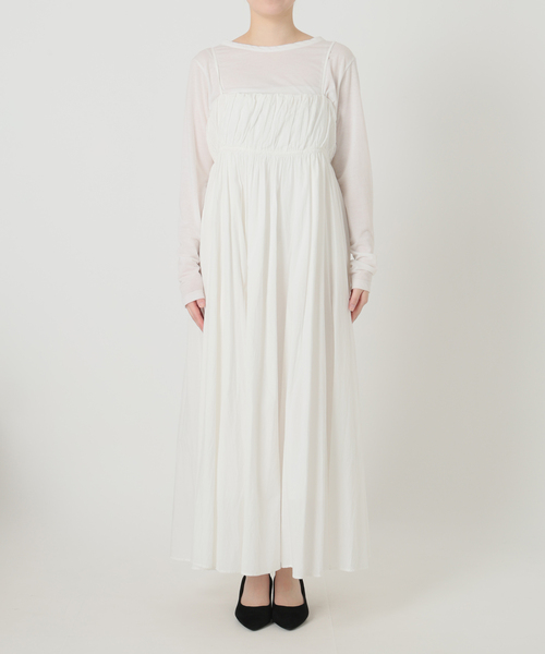 La TOTALITE（ラトータリテ）の「《WEB限定》【洗える】ギャザーキャミワンピース（ワンピース・レディース・ブラック/ホワイト/ベージュ・38/36）」の7枚目の写真