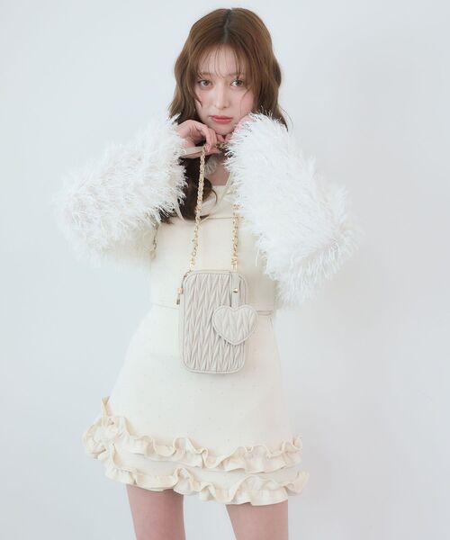 MAJESTIC LEGON（マジェスティックレゴン）の「フリルヘムキラキラスカパン（スカート・レディース・アイボリー/ブラック/ピンクベージュ・MEDIUM）」の2枚目の写真