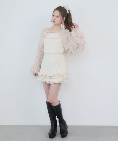MAJESTIC LEGON（マジェスティックレゴン）の「フリルヘムキラキラスカパン（スカート・レディース・アイボリー/ブラック/ピンクベージュ・MEDIUM）」の10枚目の写真