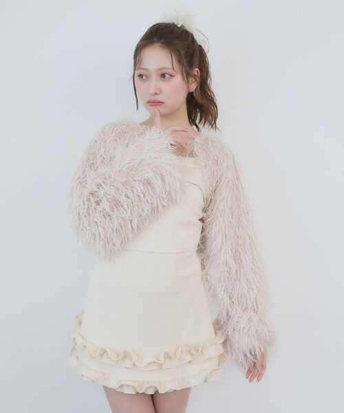 MAJESTIC LEGON（マジェスティックレゴン）の「フリルヘムキラキラスカパン（スカート・レディース・アイボリー/ブラック/ピンクベージュ・MEDIUM）」の7枚目の写真